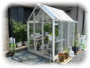 楽鉢システム：1.5坪ガラス温室　完全自動給水栽培システム